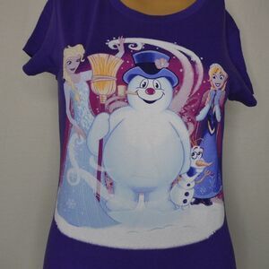 Teefury Frozen Elsa Anna Olaf T Shirt Frosty Tee S